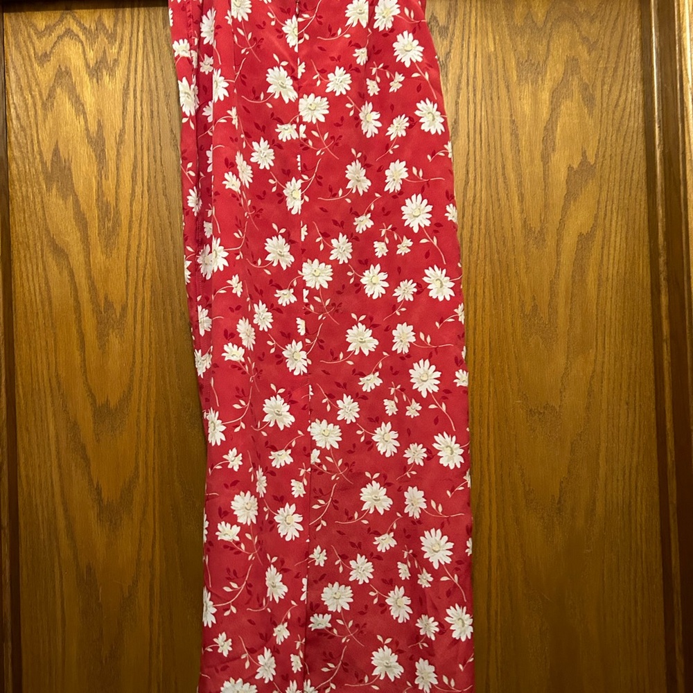 Christopher & Banks Red and White Floral Skirt
